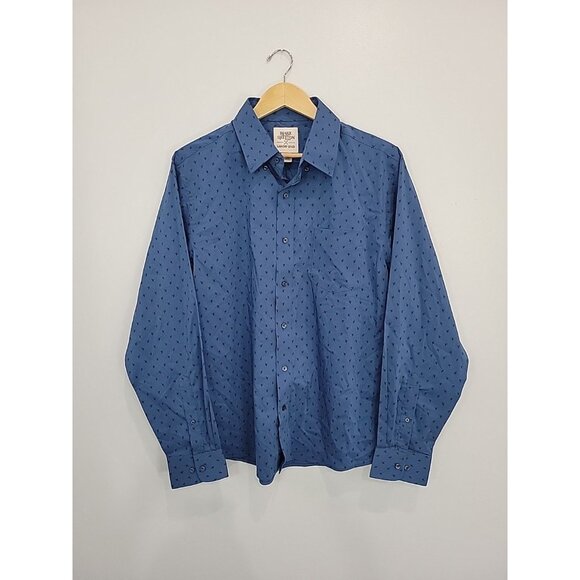 Blake Shelton x Lands' End Shirt Mens Size L Blue Bird Print Long Sleeve - Picture 1 of 4
